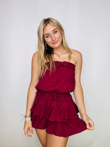 Gauze Strapless Romper Dress