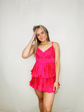 Pink Pleated Ruffled Dress
