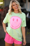 Classic Pink Distressed Happy Tee- GRAPHIC TEE, graphic tees, plus size graphic tee, PLUS SIZE TEE, SOFT TEE, TEE-Ace of Grace Women's Boutique