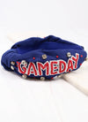 Navy/Red Game Day Embellished Headband- BEADED HEADBAND, game day, GAME DAY HEADBAND, game days, gameday, headband, headbands, RHINESTONE HEADBAND, TOP KNOT HEADBAND-Ace of Grace Women's Boutique