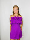Violet Strapless Ruffle Tube Romper - ONE LARGE LEFT- DATE NIGHT, PURPLE, purple romper, ROMPER, VIOLET-Ace of Grace Women's Boutique