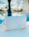 Sherman White Opal Quilted Crossbody- caroline hill, CAROLINE HILL CROSSBODY, CAROLINE HILL PURSE, CLUTCH PURSE, crossbody, CROSSBODY PURSE, metallic purse, OPAL CROSSBODY, PURSE, PURSES-Ace of Grace Women's Boutique