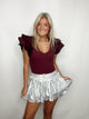 Silver Metallic Ruffle Skort- -Ace of Grace Women's Boutique