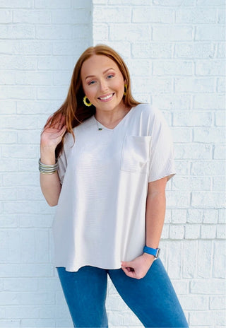 Tan Perfect For Work Top- clothing,Curvy,oversized,OVERSIZED TEE,OVERSIZED TOP,Perfect for work,Sale,Tops,WORK SHIRT,WORK TOP-Ace of Grace Women's Boutique