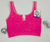 Classic Ribbed Cropped Tank- CROPPED, CROPPED TANK, CROPPED TANK TOP-Hot Pink-S/M-Ace of Grace Women's Boutique