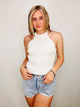 Ivory Ribbed Knit Halter Top- crop top, HALTER NECK, HALTER NECK TOP, halter top, IVORY, NEW, soft top, tank top, TOP-Ace of Grace Women's Boutique