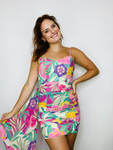 Classic Pink Floral Print Mini Dress
