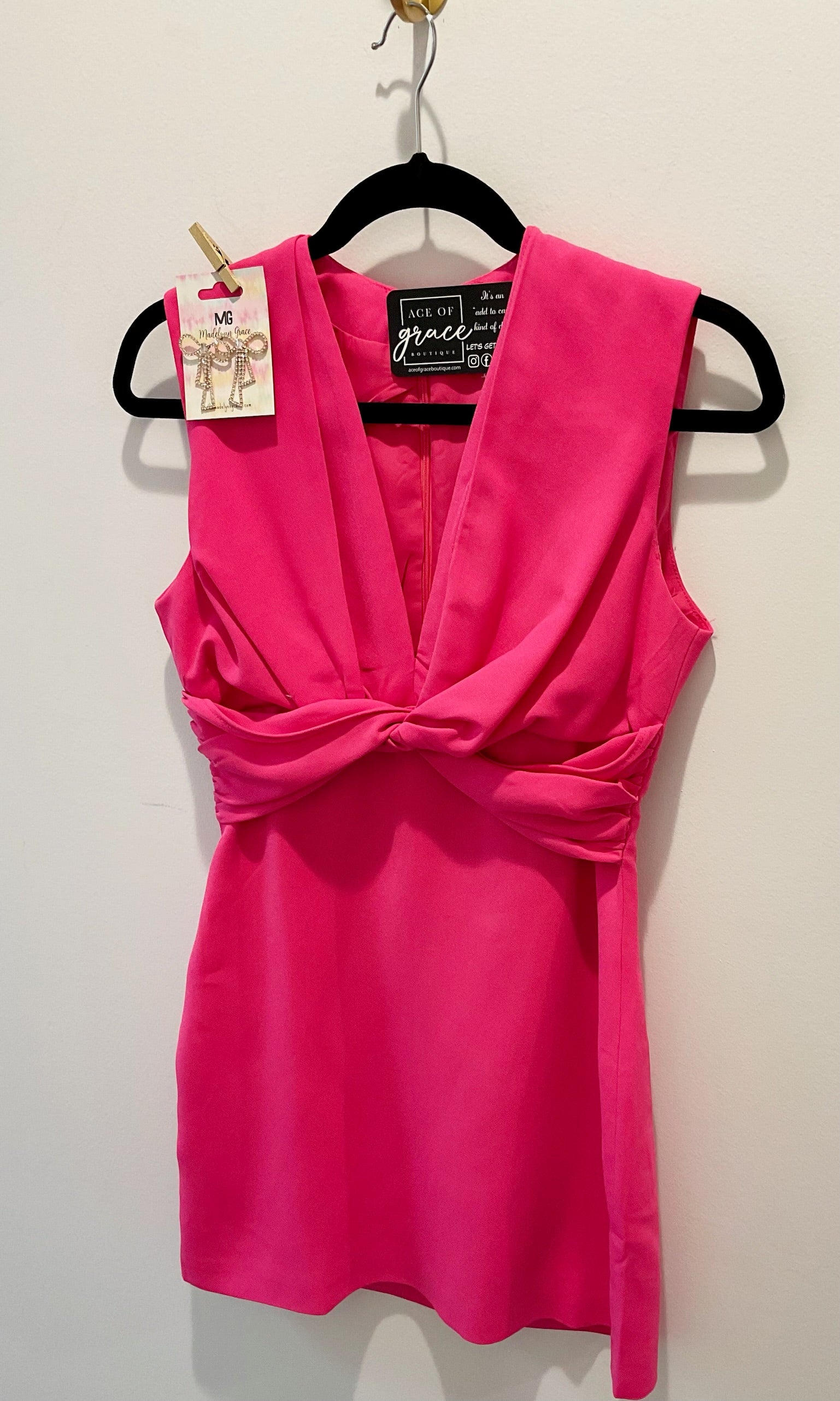 Hot Pink Twist Dress