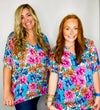 Classic V Neck Floral Print Top - ONE 3X LEFT- floral, floral pattern, floral print, FLORAL TOP, PLUS, plus size, plus sizes, summer, summer shirt-Ace of Grace Women's Boutique