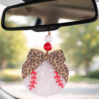 Leopard Bow Baseball Freshie- Air freshener,CAR FRESHIE,FRESHENER,Freshie,GIFT,gift idea,GIFT IDEAS,gifts-Ace of Grace Women's Boutique