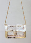 Quinn Quilted Clear Bag | 2 colors- clear purse, CROSSBODY PURSE, gold purse, metallic purse, PURSE, PURSES-Gold-Ace of Grace Women's Boutique