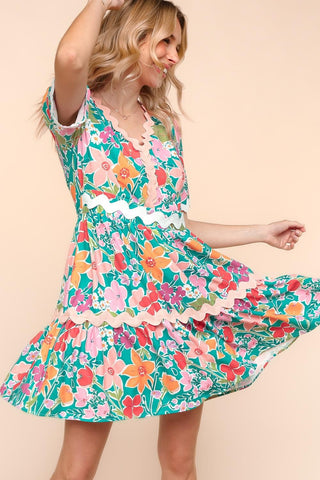 Tiered Babydoll Floral Summer Dress- church dress,colorful dress,curv,Curvy,dress,dresses & rompers,Dressy,floral dress,flowy dress,PLUS,plus size,summer dress,tiered dress-Ace of Grace Women's Boutique