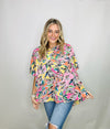 Stay Stylish Multi Colored Oversized Top- PLUS, plus size, PLUS SIZE TEE, PLUS SIZE TOP, PLUS SIZE TSHIRT-Ace of Grace Women's Boutique