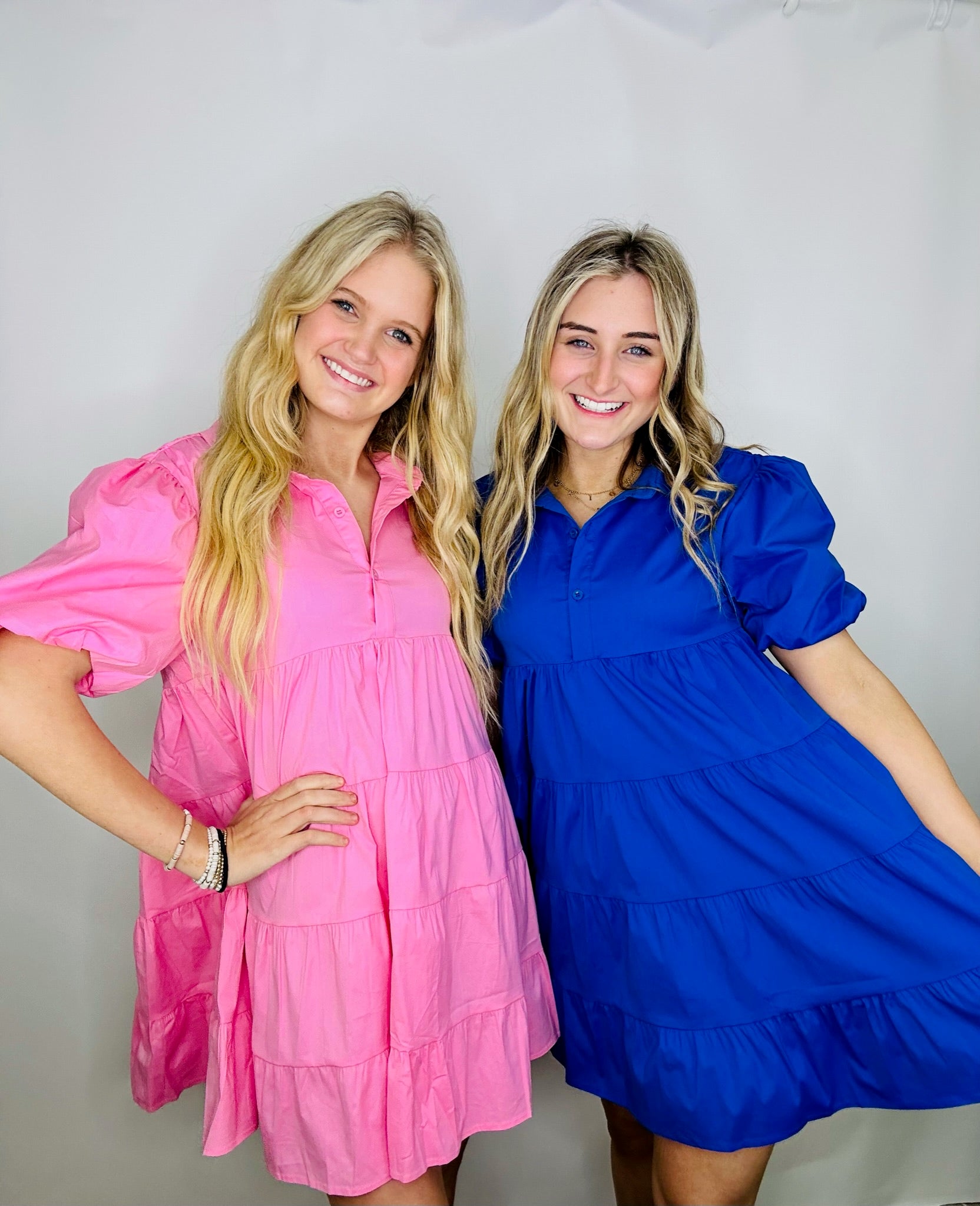 Royal Blue Puff Sleeve Dress