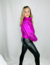 Metallic Pink Puffer Jacket- hot pink puffer, hot pink puffer jacket, metallic puffer, PUFFER, PUFFER JACKET.-Ace of Grace Women's Boutique