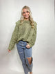 Cozy Creations Knit Sweater- green, green sweater, knit, knit sweater, olive, olive sweater, oversized, sweater-Ace of Grace Women's Boutique