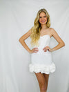 White Ruffled Tube Dress- church dress, dress, mini dress, RUFFLE, ruffled, RUFFLED DRESS, RUFFLES, tube dress, WHITE DRESS-Ace of Grace Women's Boutique