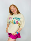 It's My Birthday Puff Sleeve Sweater Top- BIRTHDAY, BIRTHDAY GIRL, BIRTHDAY SWEATER, HAPPY BIRTHDAY, IT'S MY BIRTHDAY, PUFF SLEEVE, puff sleeves, SHORT SLEEVE SWEATER-Ace of Grace Women's Boutique