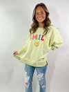 Smile in Lime Sweatshirt- colorful, happy face, lime, smile, sweatshirt-Ace of Grace Women's Boutique