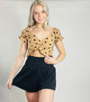 Dot To Dot Crop Top- crop, crop top, CROPPED, POLKA DOTS, ruched, ruched top-Ace of Grace Women's Boutique