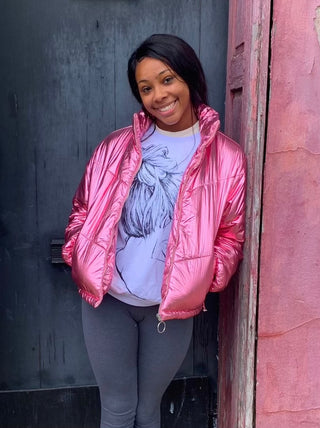 Shimmer & Shine Metallic Puffer Jacket- clothing,Outerwear-Ace of Grace Women's Boutique