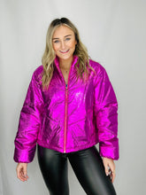 Metallic Pink Puffer Jacket