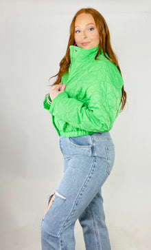 Follow Your Heart Quilted Puffer Jacket - MEDIUM AND LARGE LEFT