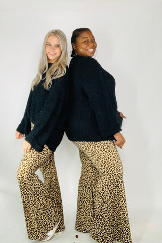 Chatoyant Mineral Wash Flares- BELL BOTTOMS, Bottoms, clothing, Curvy, denim, fall jeans, JEANS, mineral, MINERAL WASH, PANTS, PLUS, plus size-Leopard-S-Ace of Grace Women's Boutique