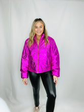 Metallic Pink Puffer Jacket