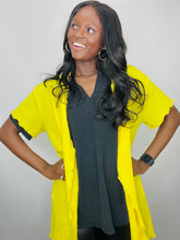 Yellow Short Sleeve Open Cardigan