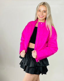 Follow Your Heart Quilted Puffer Jacket - MEDIUM AND LARGE LEFT