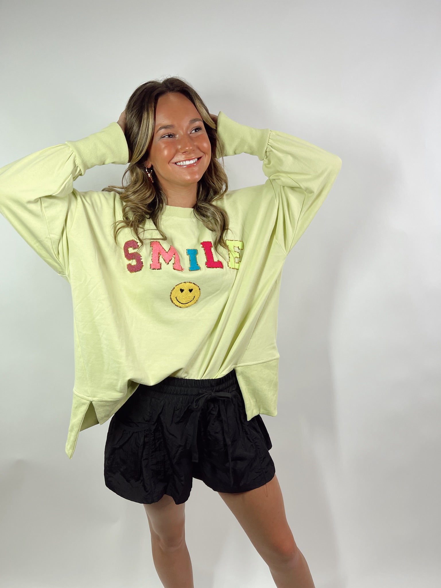 Smile in Lime Sweatshirt
