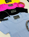Ribbed Cropped Tee- crop, crop top, CROPPED, CROPPED TEE, ribbed, RIBBED CROP TOP, RIBBED FABRIC-Ace of Grace Women's Boutique