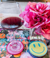All Smiles Coasters- coaster, decor, decorations, dorm decor, house decor, house decorations, room decor, smile, smiley, smiley face, smileyface-Ace of Grace Women's Boutique