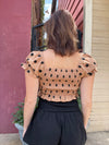 Dot To Dot Crop Top- crop, crop top, CROPPED, POLKA DOTS, ruched, ruched top-Ace of Grace Women's Boutique