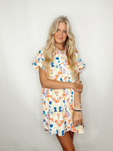 Colorful Geo Print Button Up Dress