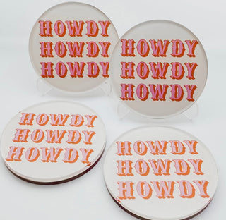 Howdy Coasters- Accessories, coaster, coasters, gifts, MadelynnGrace, tart by Taylor-Ace of Grace Women's Boutique