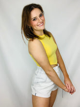 Paper Bag Waist Denim Shorts