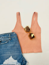 Ribbed V-Neck Cropped Tank Top