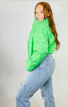 Follow Your Heart Quilted Puffer Jacket - MEDIUM AND LARGE LEFT