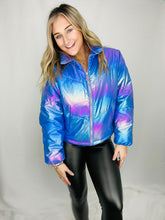 Purple/Blue Iridescent Puffer Jacket