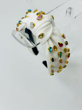 Multicolored Rhinestone Top Knot Headband