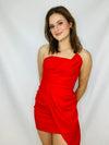 Red Asymmetrical Dress- ASYMMETRICAL, ASYMMETRICAL DRESS, church dress, colorful dress, dress, mini dress, RED, RED ASYMMETRICAL DRESS, red dress, summer dress, tube dress-Ace of Grace Women's Boutique