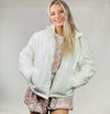 Like No Other Puffer Jacket- faux leather, LEATHER, LEATHER JACKET, PUFFER, PUFFER JACKET., WHITE, white leather, white puffer jacket-Ace of Grace Women's Boutique