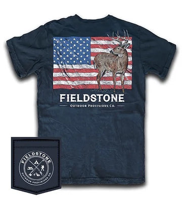 Fieldstone American Flag & Deer Tee