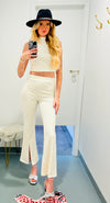 Classy In Cream Top - ONE LARGE LEFT- CREAM, CREAM TOP, crop, crop top, CROPPED, MATCHING SET, SOFT, soft top, softball, TWO PIECE SET-Ace of Grace Women's Boutique
