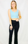 Sky Blue Cropped Tank Top- blue tank, BLUE TANK TOP, crop, crop top, CROPPED, CROPPED TANK, CROPPED TANK TOP, RIBBED CROP TOP-Ace of Grace Women's Boutique