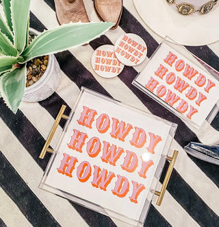 Howdy Coasters- Accessories, coaster, coasters, gifts, MadelynnGrace, tart by Taylor-Ace of Grace Women's Boutique