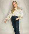 Marvelous Marble Top - ONE MEDIUM LEFT- button down, button-up, buttons, LONG SLEEVE, long sleeves, longsleeve, marble, marble top, swirls-Ace of Grace Women's Boutique