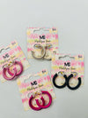 Twisted Hoop Earrings- EARRINGS, gold earrings, HOOP EARRINGS, hoops, pink earrings-Ace of Grace Women's Boutique